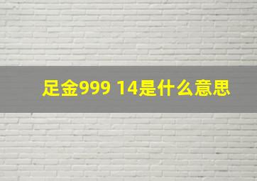 足金999 14是什么意思